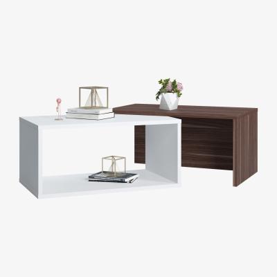 The Range Felica Adjustable 2 Colour Coffee Table - Ruumstore - Walnut/White