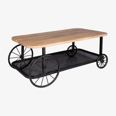 The Range Industrial Creative Craft Inspiration Wheel Coffee Table - Light Wood