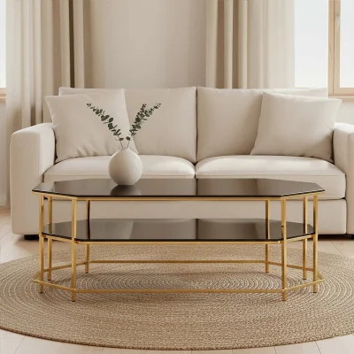 The Range Arezzo Black Tempered Glass Coffee Table - Black