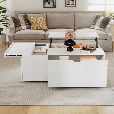 The Range Lift Up tea Table With Drawer - White