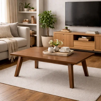 The Range Kotka Rectangular Coffee Table Smoked Veneer Matt Lacquer - Natural