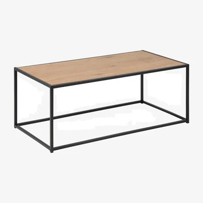 The Range Seaford Black Metal Coffee Table with Oak Top - Oak & Black