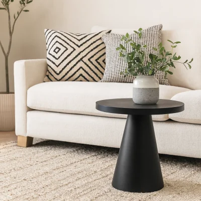 The Range Hamburg 45 Round Ceramic Coffee Table - Black