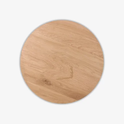 The Range Round Rope Design Coffee Table with Solid Oak Wood Top - Natural