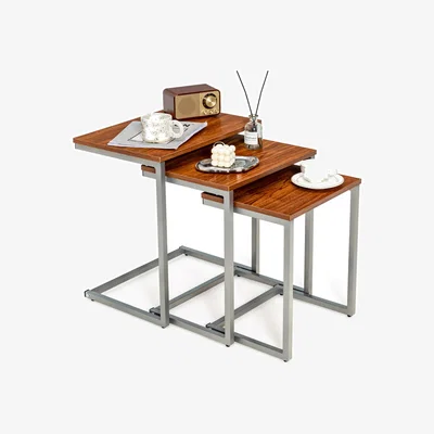 The Range Set of 3 Nesting Coffee Tables - Brown