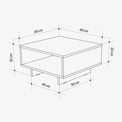 The Range Hola Modern Coffee Table Multipurpose - White - Anthracite Grey