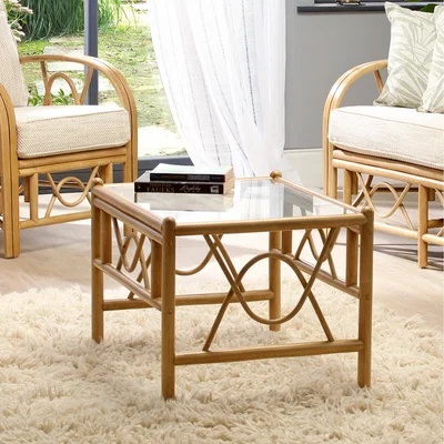 The Range Bali Cane Coffee Table Light Oak - Light Oak