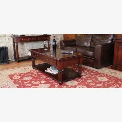 The Range La Roque Coffee Table With Drawers - Rich Mahogany