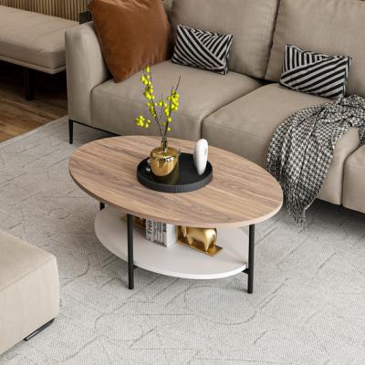 The Range Elis Metal Leg Coffee Table - Walnut, White