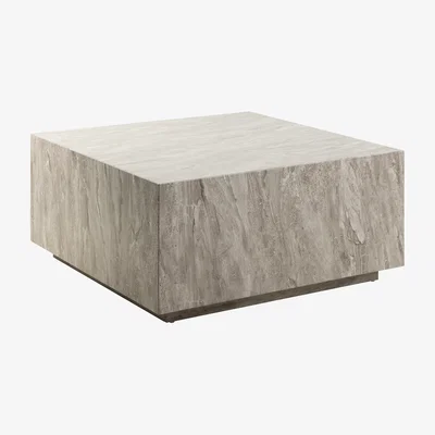 The Range Dice Square Coffee Table in Grey Marble 90x90x42cm - Grey
