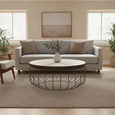 The Range Kensington Townhouse Leather Coffee Table - Silver