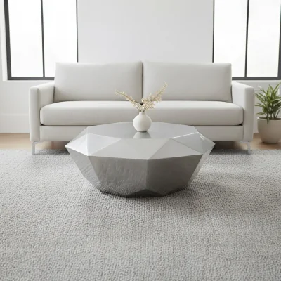 The Range Allure Silver Diamond Cut Coffee Table - Silver