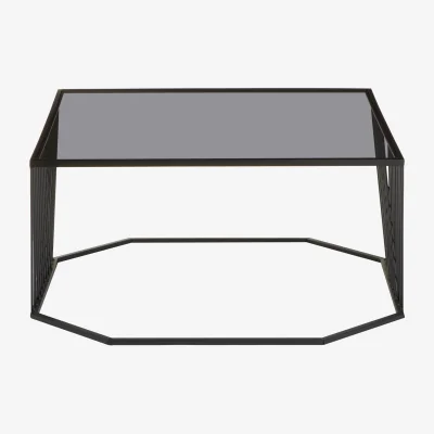 The Range Trento Coffee Table With Grey Glass Top - Black
