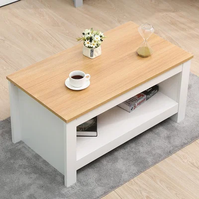 The Range Coffee Table with Storage Bottom Shelf - Grey