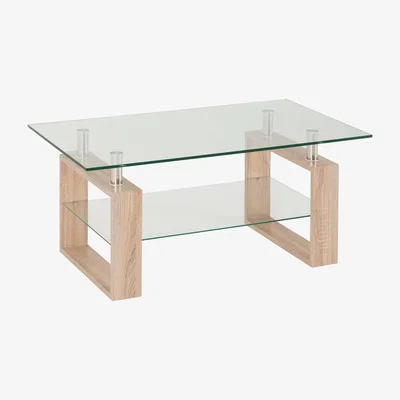 The Range Milan GlassCoffee Table  - Sonoma Oak
