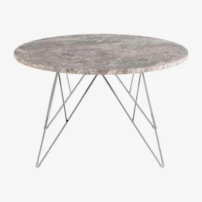 The Range Wyld Haus Alba Round Coffee Table - Grey-Brown Matt Marble Top - Grey