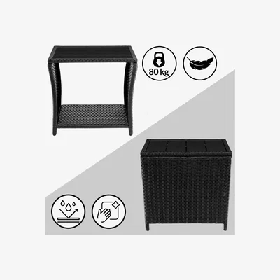 The Range Polyrattan Square Garden Coffee Table  - Black