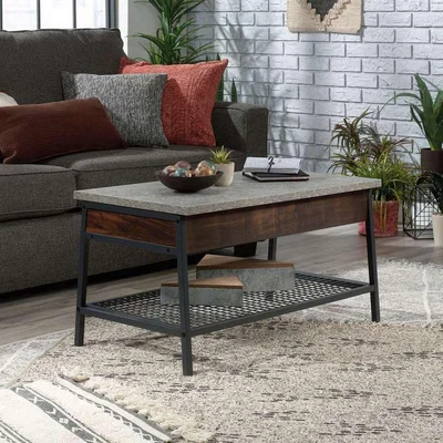 The Range Market Lift Up Coffee Work Table  - Rich Walnut