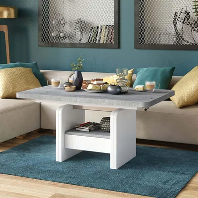 The Range Lexus 2 in 1 Extending Coffee 120-180cm - Concrete / White
