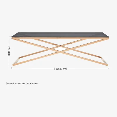 The Range Montril Glass Top Criss Cross Coffee Table - Black