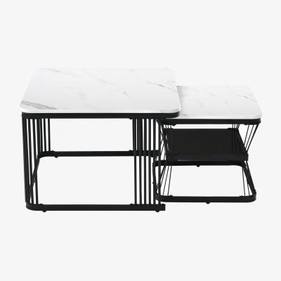 The Range Set of 2 Tables Square Coffee Table - White and Black
