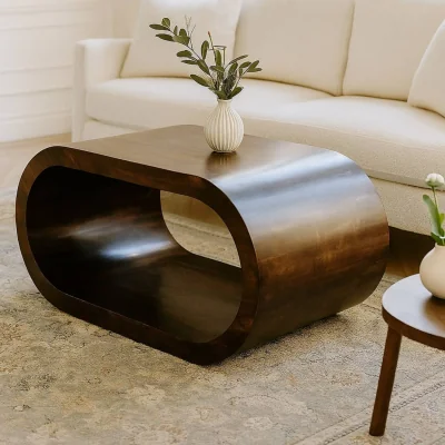 The Range Solid Mango Wood Amaya California Walnut Coffee Table - Brown