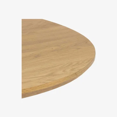 The Range Rome Round Coffee Table, Matt Wild Oak-Effect Top, Lamella Pillar Base - Natural