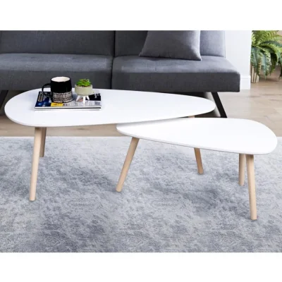 The Range Nested set of 2 Table - White