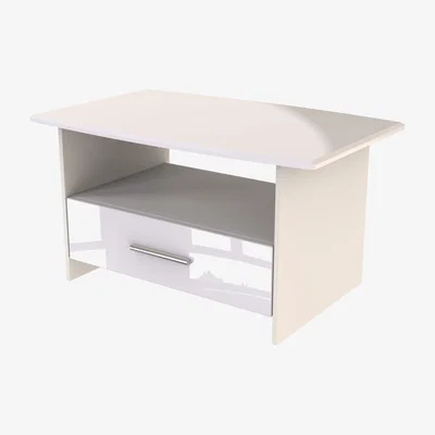 The Range Knightsbridge Bottom Drawer Coffee Table - White Gloss & White
