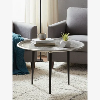 The Range Silva Oak Effect Silver Top Coffee Table - Black