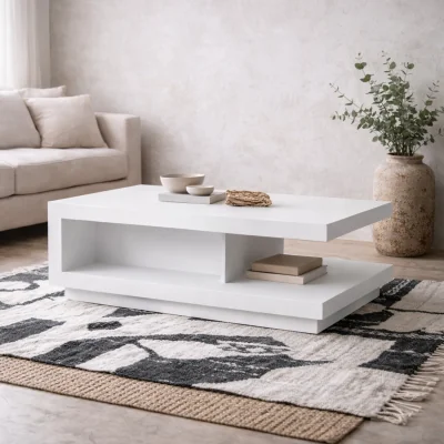The Range Hjorring Gloss Minimalist Coffee Table - White