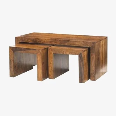 The Range Cube John Long Coffee Table Set - Brown