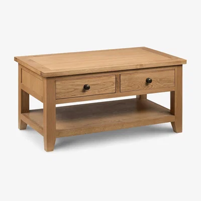 The Range Astoria Coffee Table With 2 Drawers - Oak