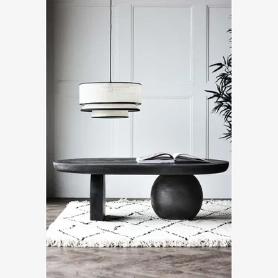Rockett St George Abstract Black Mango Wood Coffee Table