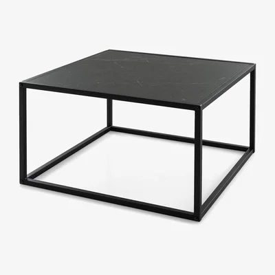 The Range Costway Modern Square Coffee Table Center Cocktail Table - Black