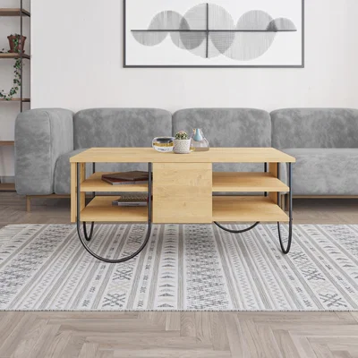 The Range FWStyle 3 Tier Coffee Storage Table Scratch Resistant - Natural Oak