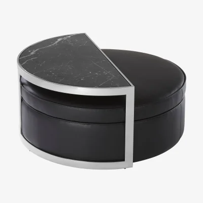 The Range Piermount Stool And Coffee Table Set - Black