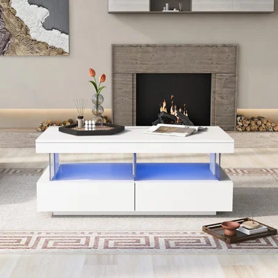 The Range High Gloss LED Coffee Table - White