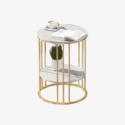 The Range 2 Tier Marble Coffee Table Living Room Furniture - Gold