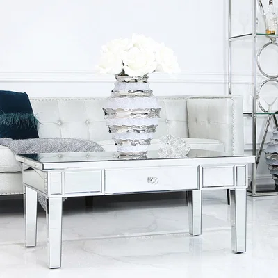 The Range Mirrored Coffee Table - Silver