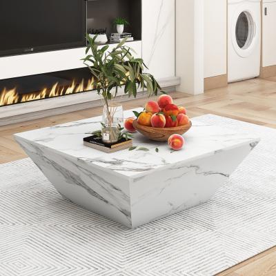 The Range Square Marble Effect Coffee Table - White