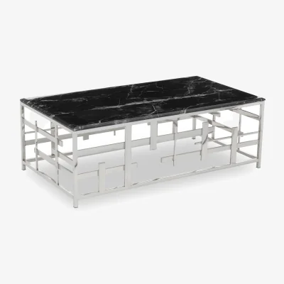 The Range Aprilia Black Marble Coffee Table - Black
