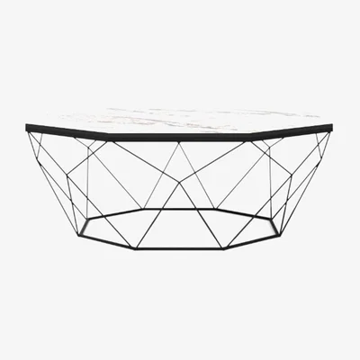 The Range Ruum Dory Octagon Marble Top Coffee Table - Ruumstore - White Marble