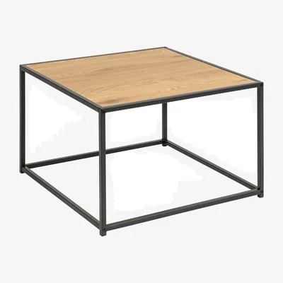 The Range Furniture To Go Seaford Black Metal Coffee Table with Oak Top - Oak & Black