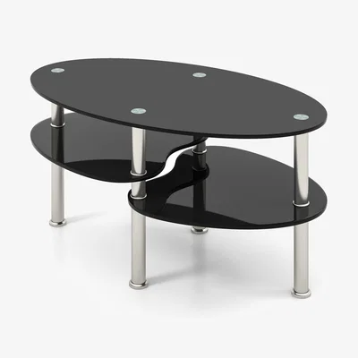 The Range Modern Center Table Tempered Glass Coffee Table - Black