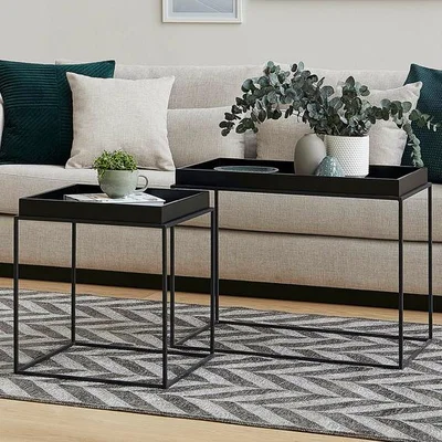 The Range Fika Set of 2 Coffee Tables  - Black
