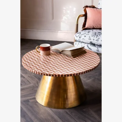 Rockett St George Pink & Caramel Inlay Coffee Table