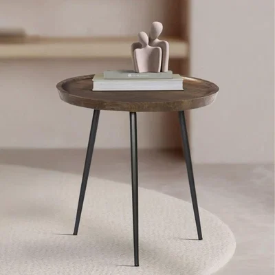 The Range Manhattan Mango Wood Round Coffee Table  - Brown / 55cm