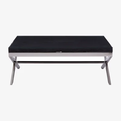 The Range Kerala Black Coffee Table With Cross Base - Black