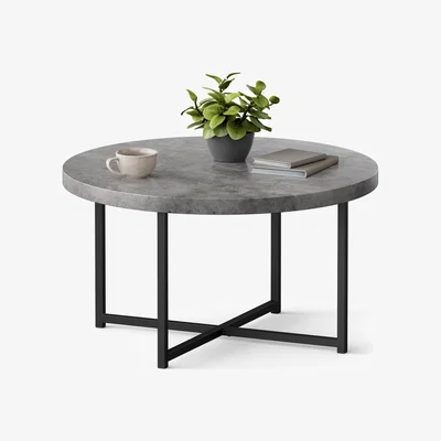 The Range Mosley Round Coffee Table for Living Room - grey
